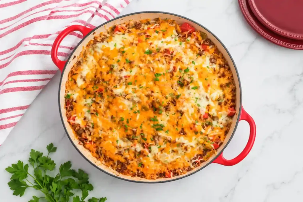 Stuffed Pepper Casserole with Beef 