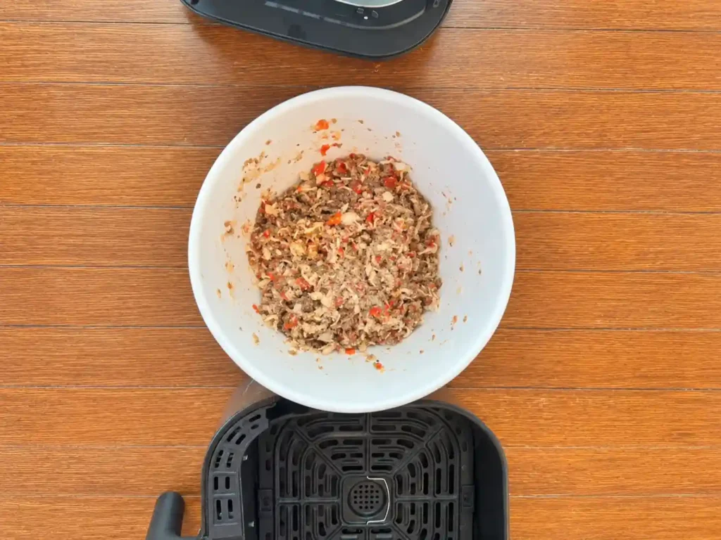 Air Fryer Stuffed Bell Peppers with Ground Beef