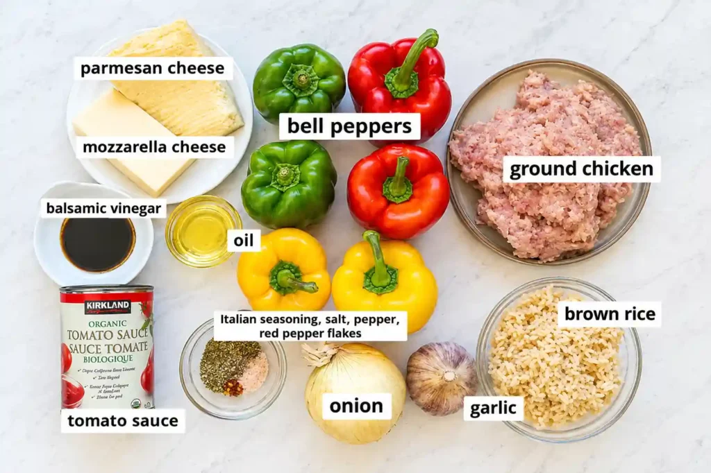Ground Chicken Stuffed Peppers